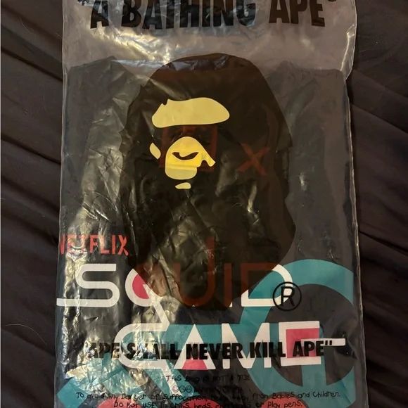 Netflix Squid Game Black T-Shirt by A bathing ape